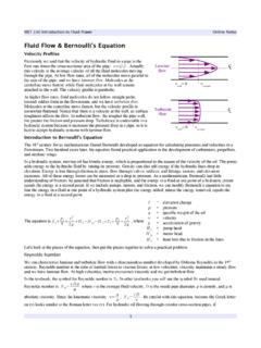 Fluid Flow &amp; Bernoulli's Equation