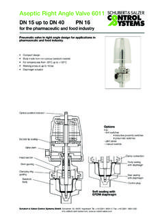 Aseptic Right Angle Valve 6011 - Schubert and Salzer