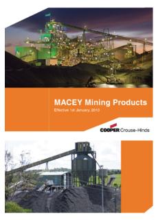 MACEY Mining Products - Cooper Crouse-Hinds