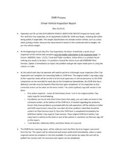 DVIR Process Driver Vehicle Inspection Report