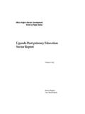 Uganda Post-primary Education Sector Report - World Bank