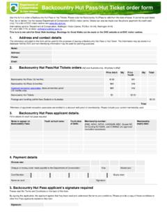Backcountry hut pass/hut ticket order form - …