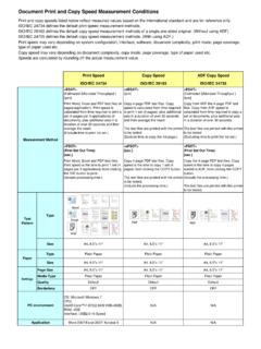 Document Print and Copy Speed Measurement Conditions