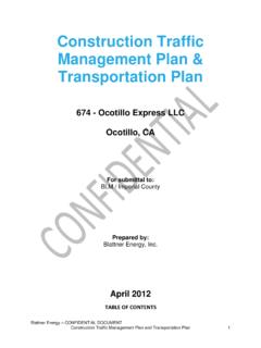 Construction Traffic Management Plan &amp; Transportation Plan