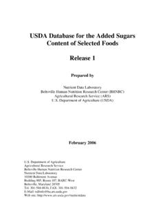 USDA Database for the Added Sugars Content of …