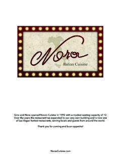 Gino and Nora opened Nora’s Cuisine in 1992 with a modest ...