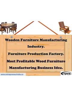 Wooden Furniture Manufacturing Industry. Furniture ...