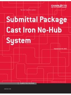 Submittal Package Cast Iron No-Hub System
