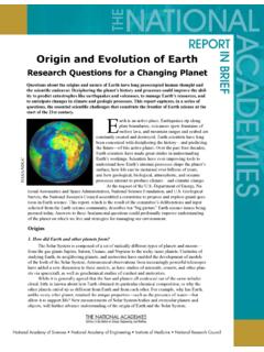 Origin and Evolution of Earth - National Academies Press