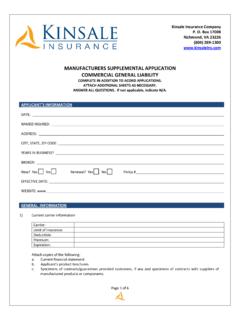 Kinsale Insurance Company (804) 289-1300 www.kinsaleins ...