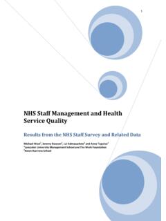 NHS and Health Service Quality