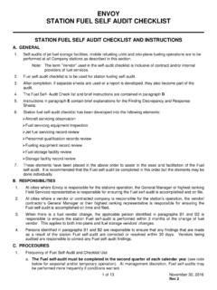 STATION FUEL SELF AUDIT CHECKLIST AND INSTRUCTIONS