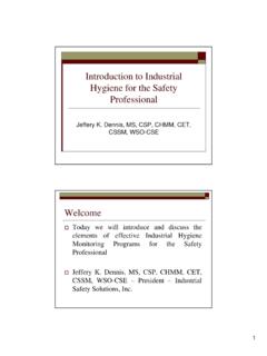 Introduction to Industrial Hygiene for the Safety Professional