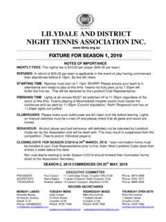 LILYDALE AND DISTRICT NIGHT TENNIS ASSOCIATION INC.