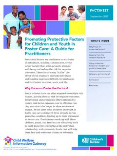 Promoting Protective Factors for Children and Youth in ...