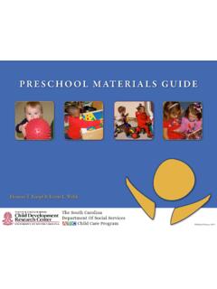 PRESCHOOL MATERIALS GUIDE - SC Child Care