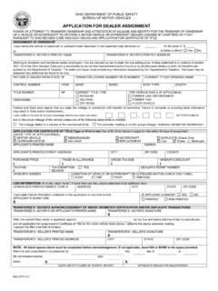 APPLICATION FOR DEALER ASSIGNMENT - Erie County, …