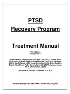 PTSD Recovery Program Treatment Manual - Veterans Affairs