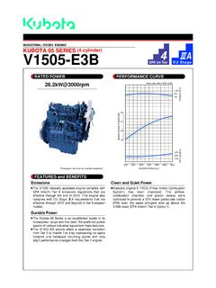 Kubota 05 Series V1505-E3B Specifications