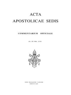 ACTA APOSTOLICAE SEDIS - Vatican.va
