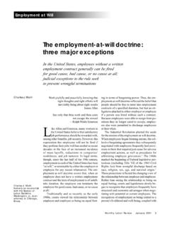 The employment-at-will doctrine: three major exceptions