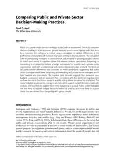 Comparing Public and Private Sector Decision-Making …