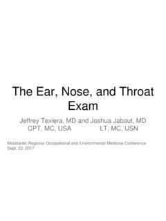 The Ear, Nose, and Throat Exam