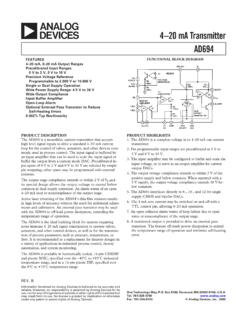 4–20 mA Transmitter AD694 - Analog Devices