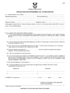 APPLICATION FOR APPOINTMENT AS …