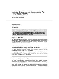 National Environmental Management Act 107 of 1998 …