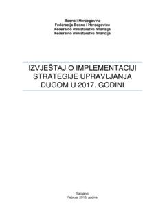 Izvještaj o implementaciji strategije upravljanja dugom u ...