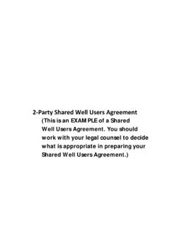 2-Party Shared Well Users Agreement (This is an EXAMPLE …