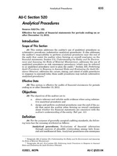 Analytical Procedures - AICPA
