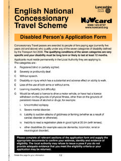 English National Concessionary Travel Scheme - NoWcard