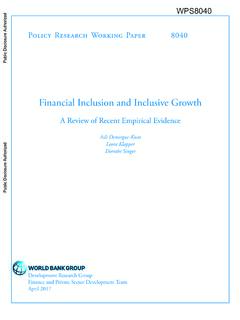 Financial Inclusion and Inclusive Growth - World Bank