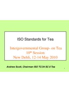 ISO Standards for Tea - Food and Agriculture …