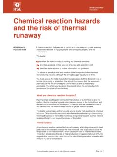 Chemical reaction hazards and the risk of thermal runaway ...