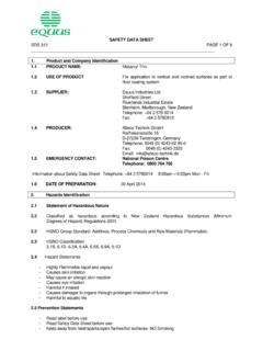 MATERIAL SAFETY DATA SHEET - Equus Industries …