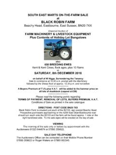 SOUTH EAST MARTS ON-THE-FARM SALE at BLACK ROBIN …