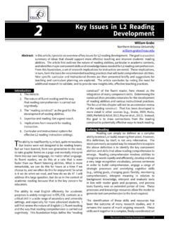 2 Key Issues in L2 Reading Development - NUS