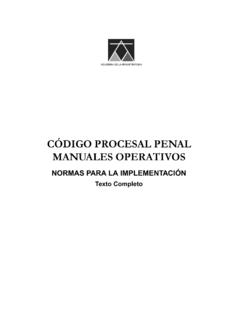 C&#211;DIGO PROCESAL PENAL MANUALES OPERATIVOS