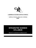 INTEGRATED SCIENCE SYLLABUS - Caribbean Examinations …
