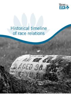 Historical timeline of race relations - Women of the ELCA