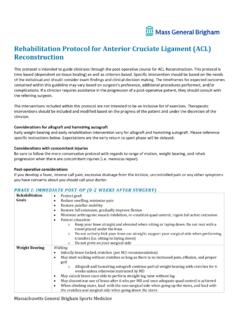 Rehabilitation Protocol for Anterior Cruciate Ligament ...