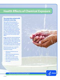 Health Efects of Chemical Exposure - Agency for Toxic ...