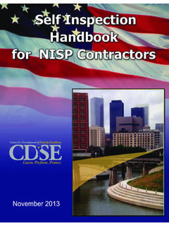 Self-Inspection Handbook for NISP Contractors