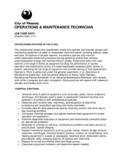 Operations &amp; Maintenance Technician