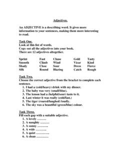 Adjectives. - Primary Resources
