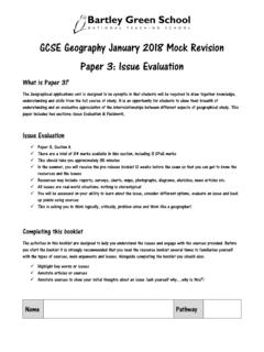 GCSE Geography January 2018 Mock Revision …