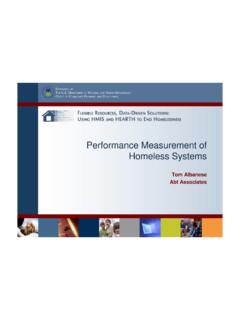 Performance Measurement of Homeless Systems - …